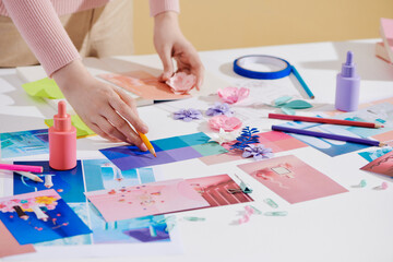Creative woman working on the desk in office studio