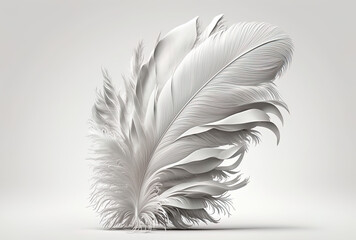 Feather for letters, romantic, or regrets, or sorrow. Copy space. Luxury background. Generative AI.