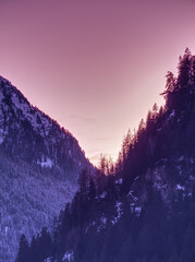 Alpine mountain in dusk colours, Gries, Austria