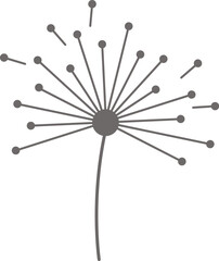 Dandelion fluffy flower flat icon Floral design Round seed head