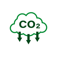 Carbon dioxide reduction. Co2 emissions. Gas reduction business concept. Isolated vector illustration