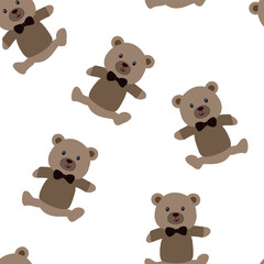 Cute teddy bears seamless fabric design pattern