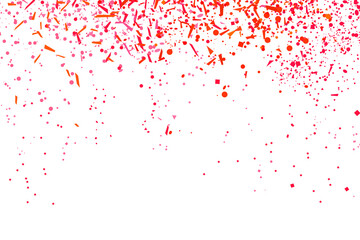 Fototapeta premium Colored confetti on white. Intricate pattern for design. Background with glitters. Print for polygraphy, posters, banners and textiles. Greeting cards. Festive backdrop