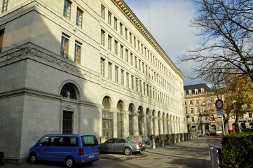 Switzerland: The Swiss National bank in Zürich City