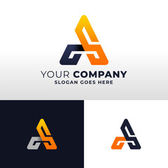 Letter A or AS simple and elegant logo vector