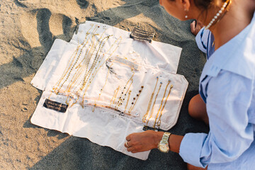 Handmade jewelry at the beach