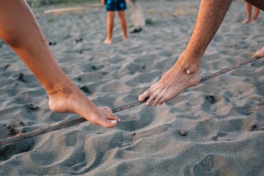 Handmade anklets at the beach