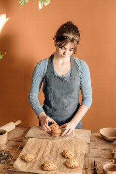 Girl Packing Homemade Cookies 