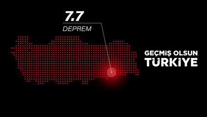 Get well soon Turkiye (Translation: Gecmis olsun Türkiye). Earthquake tragedy in Turkey. February 5, 2023.