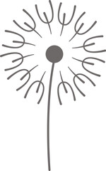 Dandelion fluffy flower flat icon Floral design