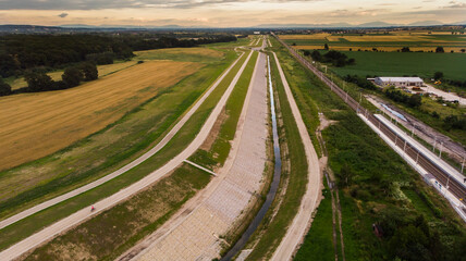 Dam on the Odra River in Racibórz, Poland.