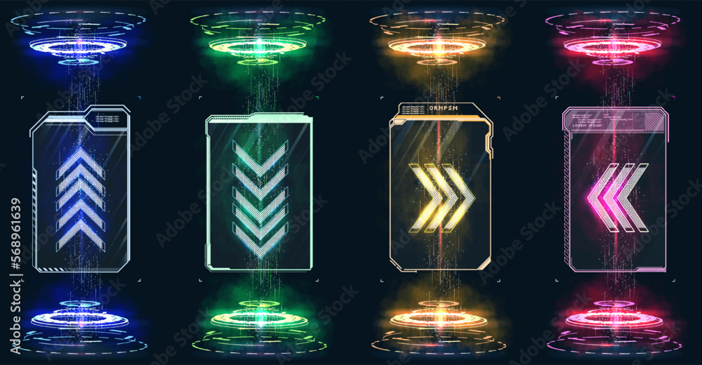 Poster futuristic vector hud interface screen design. digital callouts titles. hud ui gui futuristic user i