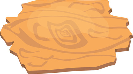 Old west wood board. Wooden signboard or wood plank for banners or messages hanging on ropes. Isolated vector clip art with rustic signboard, place for advertising.