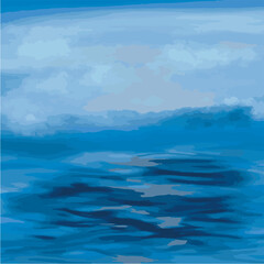 Calm blue seascape like a painting