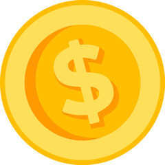 Gold Coin flat icon Time is money