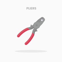 Pliers icon flat. Vector illustration on white background. Can used for web, app, digital product, presentation, UI and many more.