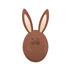 Obraz premium Sweet chocolate bunny on white background
