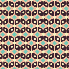 Fototapeta premium Mid Century retro vintage Pattern 70s
