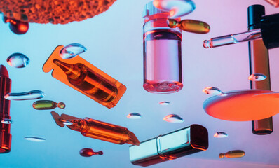 variety of cosmetics and skincare