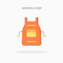 Apron chef icon flat. Vector illustration on white background. Can used for web, app, digital product, presentation, UI and many more.