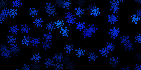 Dark blue vector texture with disease symbols.