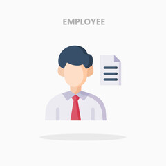 Employee icon flat. Vector illustration on white background. Can used for web, app, digital product, presentation, UI and many more.