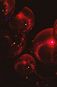 Pink dark disco balls