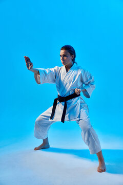 Sportswoman Practicing Martial Arts