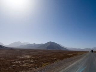 Fototapeta na wymiar Eastern point of Tajikistan. Hardly any vegetation.