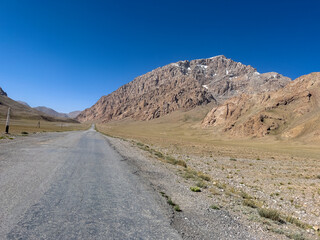 In the middle of summer snow on the mountain.