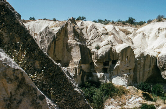 Cave Dwellings In Rock in Central Anatolia Turkey
