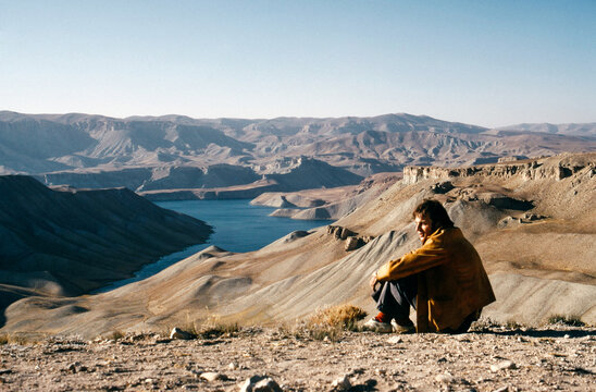 1970s Traveler Overlooking Vast Afghan Landscape