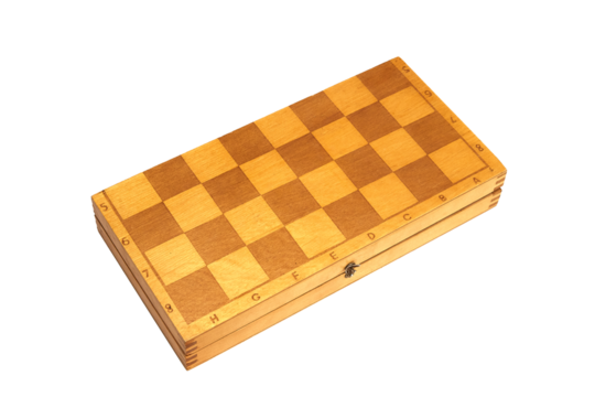 Chess wooden board without pieces isolate