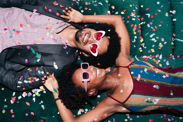 Happy couple celebrating a party