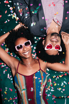 Happy couple celebrating a party