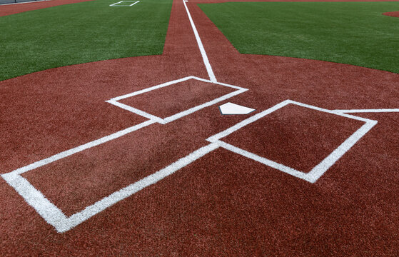 Batter's box  at Baseball field with nobody