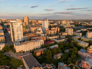 Fototapeta na wymiar Above Samara on summer evening