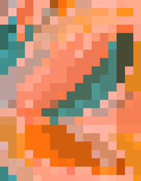 Vibrant Geometric Pattern In Blue, Pink And Orange