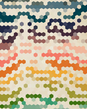 Rainbow Colored Honey-Comb Pattern