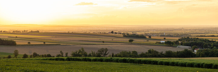 sunset morning in lower austria during summer