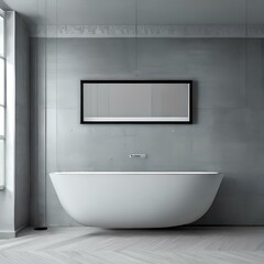 Fototapeta na wymiar Minimalist bathroom with a monochromatic color scheme1, Generative AI