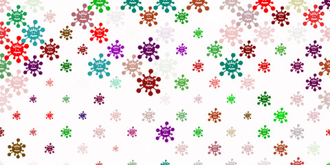 Light Multicolor vector pattern with coronavirus elements.