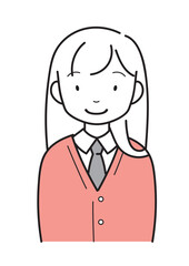 制服を着た笑顔の女子生徒　上半身