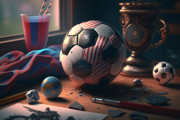 American soccer ball - Generative AI