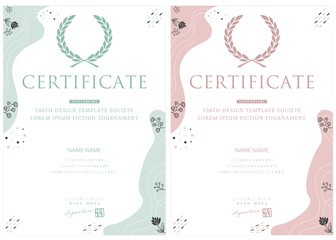 賞状９４　certificate　ディプロマ　表彰状　フレームデザイン　春