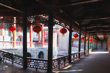 Red Lanterns in the Courtyard