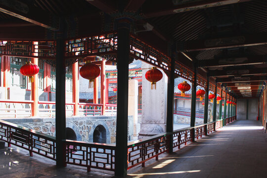 Red Lanterns in the Courtyard