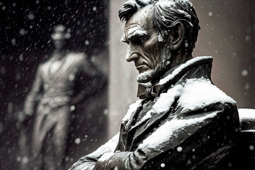 Monument to Abraham Lincoln. Memory of Abraham Lincoln. Generative AI