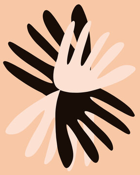 Four Layered Abstract Hands