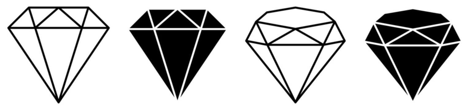 Diamond gem icons. Brilliant symbol. Design can use for web and mobile app. Vector illustration